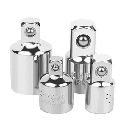 4 Piece Socket Adapter 1/4" to 3/8", 3/8" to 1/4", 3/8" to 1/2", 1/2" to 3/8" Reducer Set for Impact Driver Ratchet Docket Extentsion Conversion