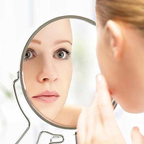 HLDI Magnifying Mirror 2 Way Cosmetic Mirror 360 Swivel Portable Mirror Table Desk Mirrors Bathroom Shaving Small Stand Make Up Mirror 1 Side 4 I