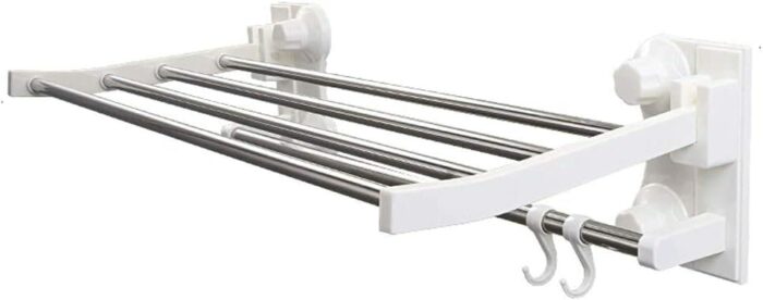 Vacuum Suction Cup Towel Bar,Removeable Shower Mat Rod Shower Door Adhesive Towel Bar Suction Towel Rack