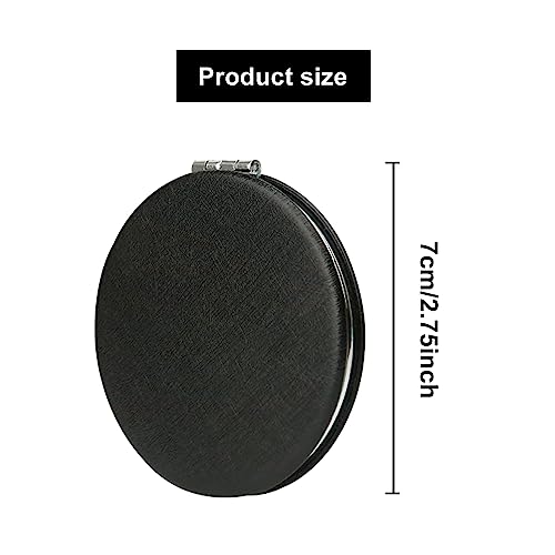Compact Vanity for Men, Women and Girls, 1 PCS Compact Mirror, Makeup Mirror, Black Elegant Travel Cosmetic Mirrors Double-Sided Mirrors for Wome
