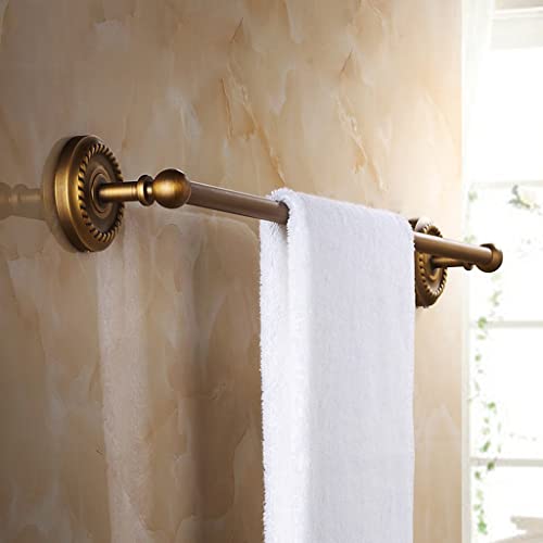 HIGOH Towel Racks,Towel Holder Towel Rail for Bathroom, All Copper European Style Antique Hand Towel Holder, Antique Single Rod Bathroom Rack, To