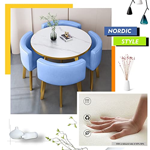 Office Reception Round Dining Table Set for 4, Business Reception Desk Table and Chair Combination,Hotel Lobby Dining Table Set,Bedroom Balcony L