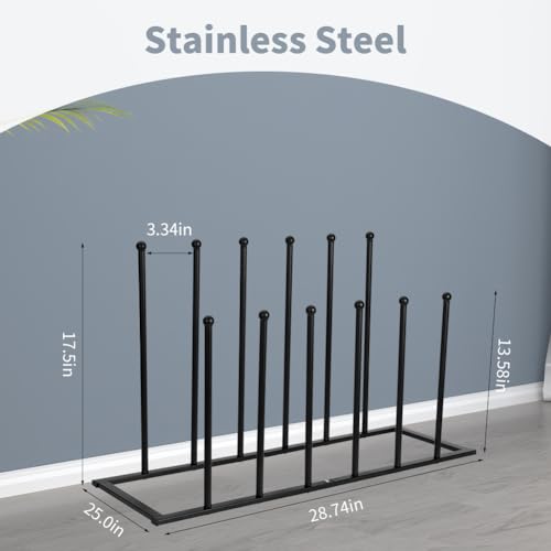 Modern Black Metal Boot Rack: Free Standing Boot Racks for Tall Boots Storage - Shoe Storage Fit for 6 Pairs
