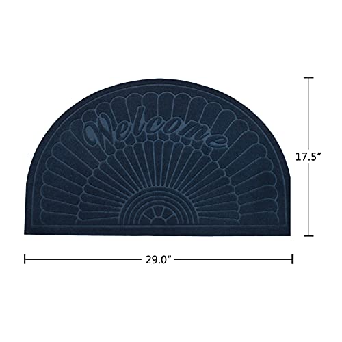 Morning View Navy Blue Half Round Doormat Indoor Entrance Half Moon Welcome Mat Half Circle Door Mat Entryway Rug for Front Door Outdoor High Tra