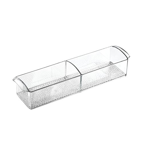 iDesign Med+ Medication and Pill Organiser Tray, Plastic Storage Box with Handles for Medicine Cabinets, Clear
