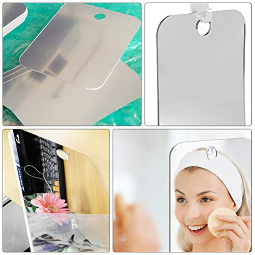 Lurrose 2Pcs Shower Shaving Mirror Lightweight Portable Fog Free Mirror Wall Hanging Small No Fog Makeup Mirror for Women Men
