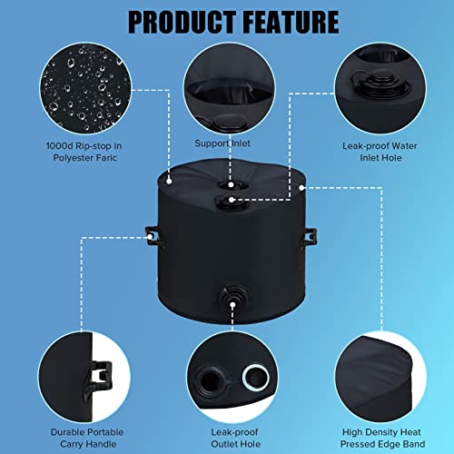 RELEDESA 1000D Round Umbrella Base Weight Bag, Up to 100 lbs Water, Parasol Base Weights Bag with 2 Handles, Suitable for 3.15" Diameter of Outdo