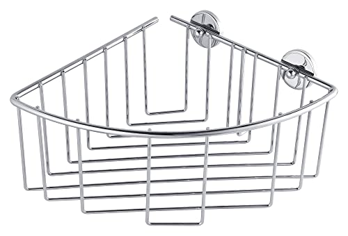 tesa Baath shower shelf, chromed steel, self-adhesive, adhesive mounting technology, 115mm x 205mm x 210mm