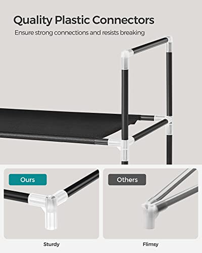 SONGMICS 5 Tiers Shoe Rack Space Saving Tower Cabinet Storage Organizer Black 39" L Holds 20-25 Pair of Shoes ULSH55H