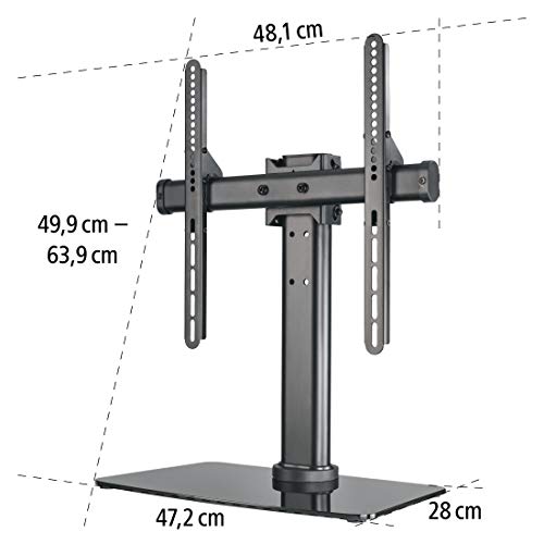 Hama TV Stand, Tiltable, Rotatable, Fully Movable (for TVs from 32-55 inches, height adjustable, base plate made of glass, TVs up to 30kg, VESA u