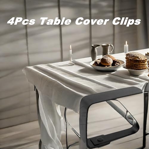HERCHR Table Cloth Clip,4Pcs Table Cover Clips,Stainless Steel Table Cloth Clips for Outside Table,Adjustable Table Cover Clamps Table Cloth Hold