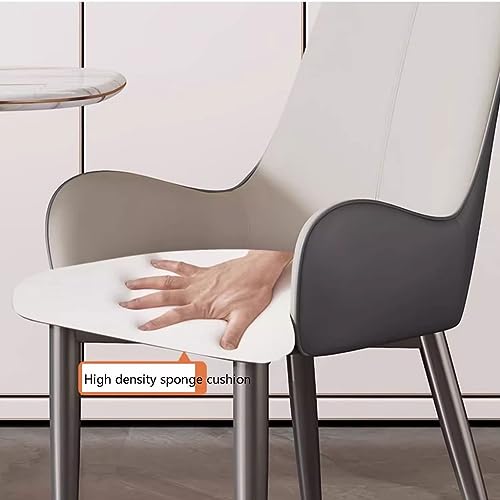 RILOOP Dining Chairs Modern Pu Leather High Back Padded Soft Seat for Home Commercial Restaurants Living Room Chairs/Light Gray+Gray