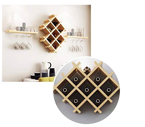 EYLINK Wine Racks,Wall Holder Vintage Grid |Wine Glass Tray Holder Large | Wine Bottle Holder | Rustic Wine Holder Wall Decoration Unit Frame for