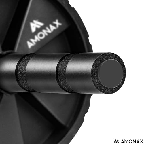 Amonax Convertible Ab Wheel Roller with Large Knee Mat for Core Abs Rollout Exercise. Double Wheel Set with Dual Fitness Strength Training Modes