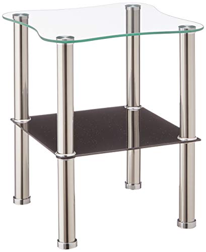 HAKU Möbel Side table, stainless steel, stainless steel black, W 40 x D 40 x H 47 cm