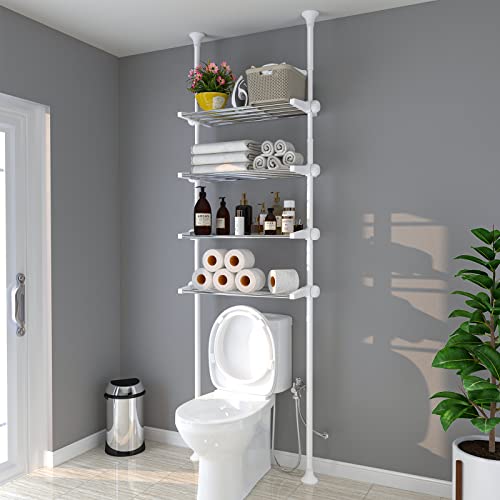 MIYA White Over Toilet Storage Shelves Bathroom Organizer