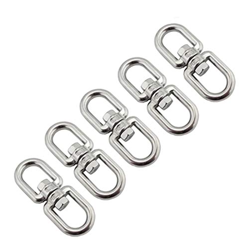 Concisea 6PCS Swivel Hooks,Heavy Duty M4 Double-Ended Swivel Hook Eye to Eye Swivel Shackle Ring Connector for Hanging Chair Swivel Grill,Sandbag