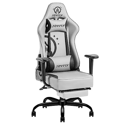 JOYFLY Computer Chair, High Back Gaming Chair for Adults Ergonomic Gamer Chair with Footrest, Office Chair with Height Adjustment, Headrest and L