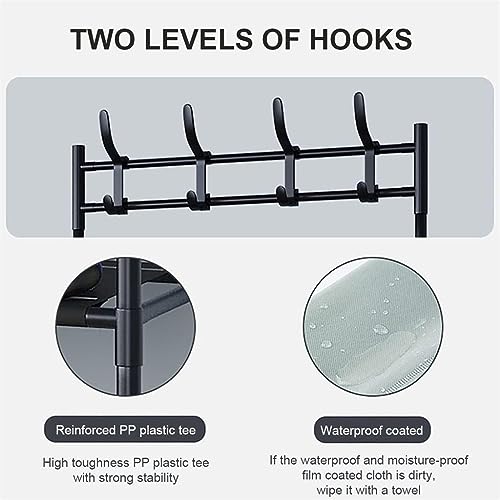 Clothes rack and hat rack Clothes Rack, Clothes Rack, Floor Rack, Storage Rack, Clothes Rack (color: Black, Size: 60 X 26 X 155cm) Suitable for l