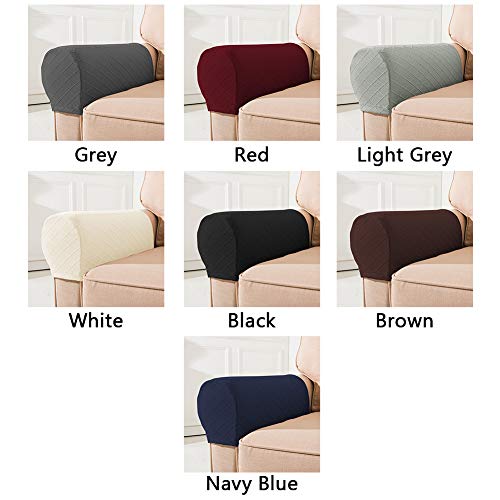 MVPACKEEY Armrest Cover Spandex Stretch Fabric Armchair Couch Arm Rest Cover Set of 2, Anti-Slip Furniture Protector Armchair Slipcovers for Recl