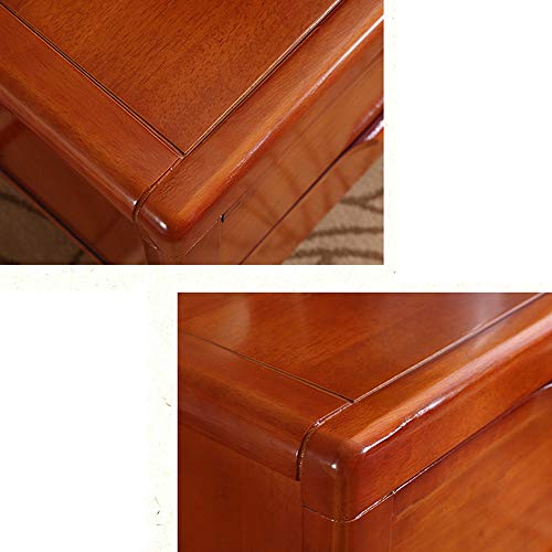 LUKEO Solid Wood Bedside Table Simple Environmental Protection Bedside Table,Double Drawer Bedroom Mini Bedside Table