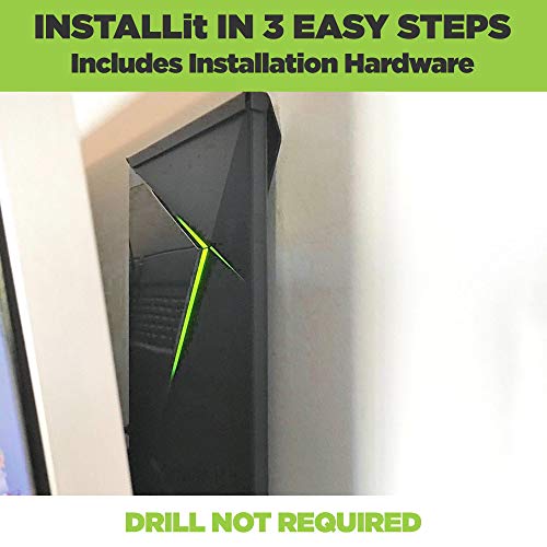 HIDEit Mounts Shield 2 NVIDIA Shield TV Pro Wall Mount - Made in USA, Black Steel Wall Mount, NVIDIA Wall, VESA Mount or Under Desk Mount