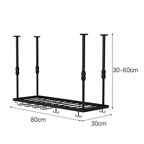 EMISOO Wine Rack Wall Mounted - Wall Mounted Iron Wine Rack, Adjustable Height, Ceiling Mounted Hanging Wine Bottle Holder, Champagne Glass Rack,