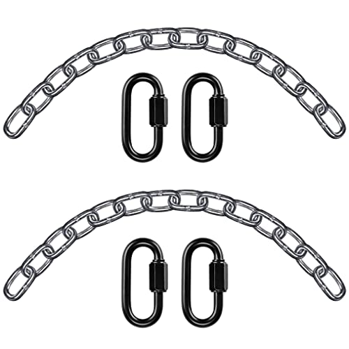 BeneLabel 2 Hanging Chair Chain with 4 Carabiners, Heavy Duty Hanging Kits Hammock Chair Hardware for Indoor Outdoor Playground Hanging Chair Ham