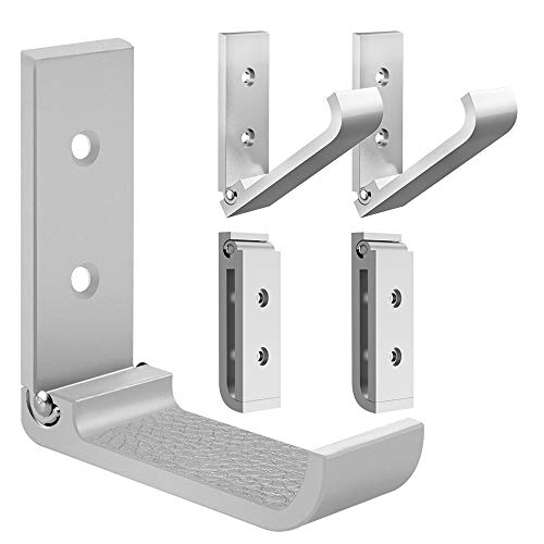 Geekria Foldable Wall Mount Headphones Holder, Headset Wall Hanger, Aluminum Wall Mount Hook, Hold Up to 1kg with 3M Tape, 20kg with Screws, Stan