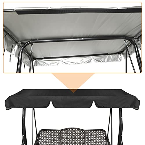 Generic 8N2U Replacement Canopy for Swinging, Acrylic, Black, L: 195 x 125 x 15cm / 77'' x 49'' / 5.9''
