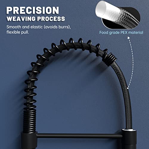 Kitchen Tap Black, APPASO Kitchen Taps with Pull Out Spray 360° Swivel, Kitchen Sink Taps with 2 Spray Modes, Single Lever Kitchen Mixer Taps Sta