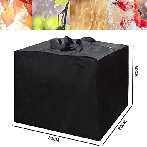 PATIO PLUS Garden Cushion Storage Bag, Waterproof, Anti-UV, Heavy Duty Rip Proof 420D Oxford Fabric 80x80x60cm Black
