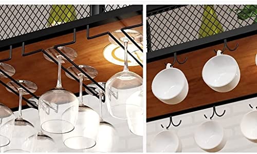 EMISOO Iron Ceiling Wine Rack, Home Bar Wine Glass Rack Hanger, Upside Down Wine Glass Rack, Hanging Wine Cabinet Rack, Bar Decoration Storage Ra