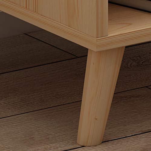 LUKEO Nordic Minimalist Bedside Table, Minimalist Bedroom Solid Wood Storage Cabinet