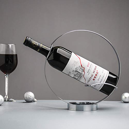 HUANGXING - Wine Bottle Holder Wine Holder, Metal Circle Wine Server, Bottle Server, Drinks Presentation, Simple and Elegant Design, Suitable for
