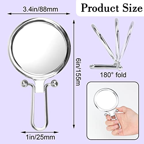 Ownfeel Magnifying Hand Held Mirror Travel Small Mirror Folding- 1X/10X Portable Makeup Mirror 6Inch Compact Mirror Double Sided High Definition