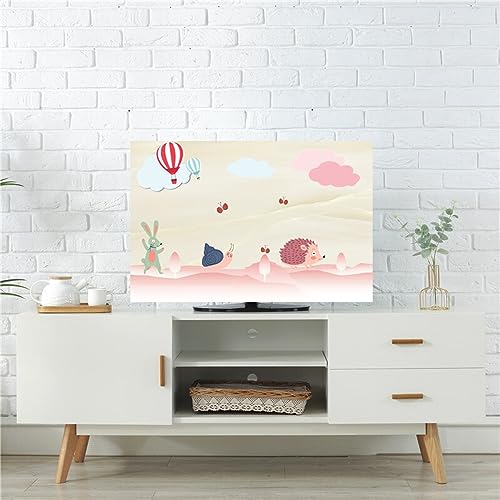Qvo Indoor TV Cover Cloth, Dust-Proof Polyester Fiber Art Printing TV Screen Protector Cover, For 30 To 80 Inch LED, LCD, OLED Smart TV(Size:75in