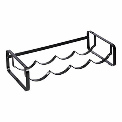 Amazon Basics Tabletop Stackable Wine Rack, Large, Black
