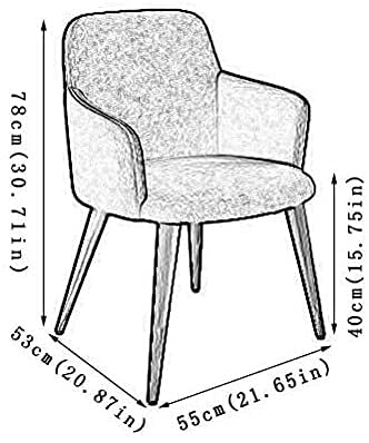 Kitchen Dining Chairs Living Room Armchair Fabric Upholstered Seat with Wood-Like Metal Legs Kitchen Living Room Lounge Chairs (Color : Grey)