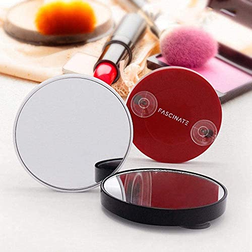 LYPER 5X Magnifying Mirror with 2 Suction Cups, 3 Inches Round Multifunction Magnifying Mirror for Cosmetic, Shaving, Blackhead/Blemish Removal (