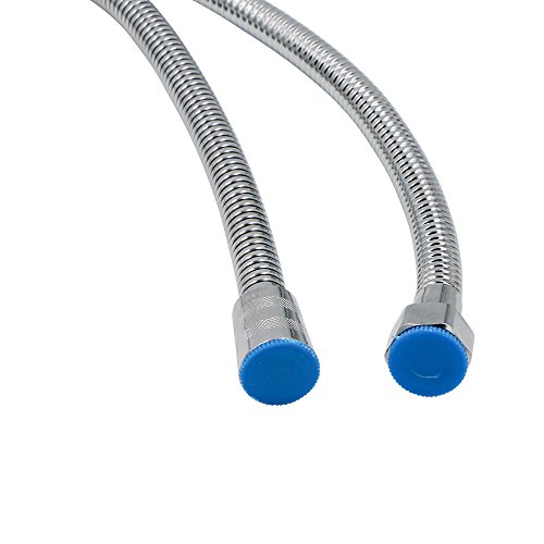 Shower Hose, Rusee Replacement Flexible Shower Pipe Anti-Kink Bath Hose Standard Fitting Universal 1.5-Meter (59-Inch) Stainless Steel Double Int