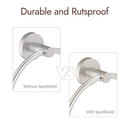 Rocollos Bathroom Ring Towel Holder, Modern Bath Hand Towel Ring, Kitchen Hangers Wall Brushed Nickel Heavy Stainless Steel Ring Towel Holder