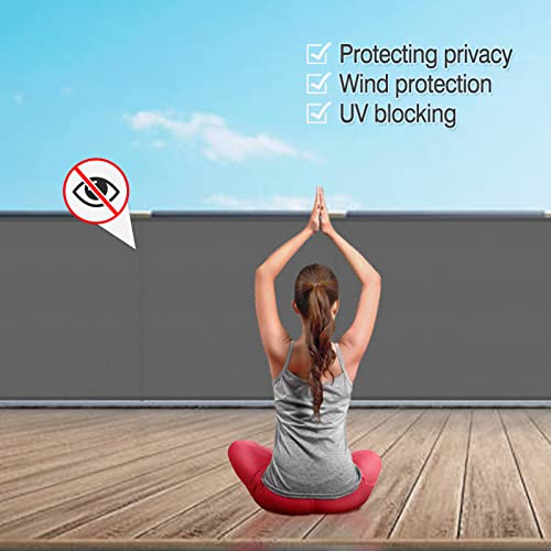 HENG FENG Balcony Screen Privacy Screen 90X500cm PES,UV and Weatherproof for Garden Terrace No Drilling With Ties,Anthracite