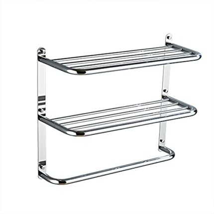 HIGOH Towel Racks, Bathroom Towel Rack Wall Mounted Towel Holder,Bathroom Towel Rack,Bath Towel Bar,Chrome 3 Tier Towel Hanger,Sus 304 Towel Hold