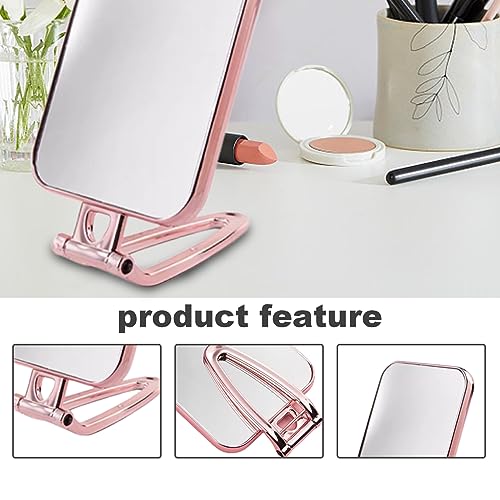 Magnifying Makeup Mirror Double Sided Vanity Mirror Handheld or Stand Travel Mirror Folding Make Up Mirror for Makeup Application Tweezing Blackh