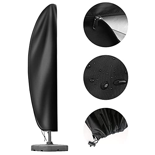 Cantilever Parasol Cover,Waterproof Garden Umbrella Cover with Zip, Fit for 2 to 4 m Patio Large Overhanging Outdoor Parasol 210D Oxford UV Resis