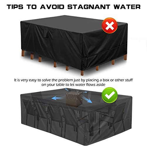 Garden Furniture Cover, 600D Heavy Duty Oxford Fabric Patio Furniture Covers Waterproof, Windproof, Tear Resistant, Anti-UV Outdoor Garden Table