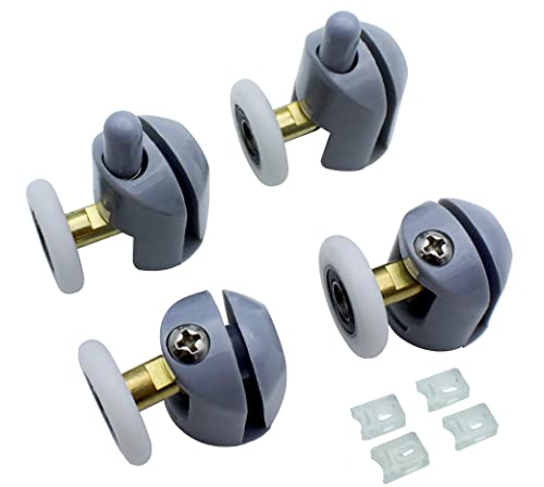 KEABATH 8pcs Shower Door Rollers, Shower Glass Rollers Shower Single Wheel Runner Pulleys, 25mm Wheels for Shower Enclosure, Shower Room, Shower