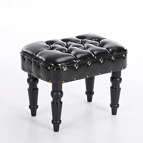 Leather Bench,Premium Buttons End of Bed Bench UPHOLSTERED Bench Seat,Solid Wood Frame,Rustic Bedroom Bench Entryway Bench Living Room Bench-Whit