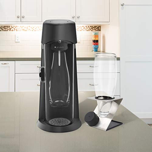 LEVIVO Bottle Holder / Drying Rack for Home Soda Maker Bottles, glass & PET, includes a Drip Catcher Tray, Premium Quality, Clever Z Design, Avai